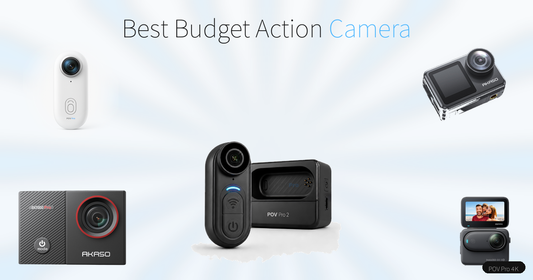 Best budget action camera 2026 — POV Pro 4K UHD, AKASO EK7000 Pro, POV Pro 2, AKASO Brave 7 LE, and Insta360 GO 3S comparison
