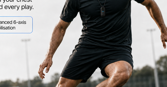 Soccer player with POV Pro camera recording action on the pitch